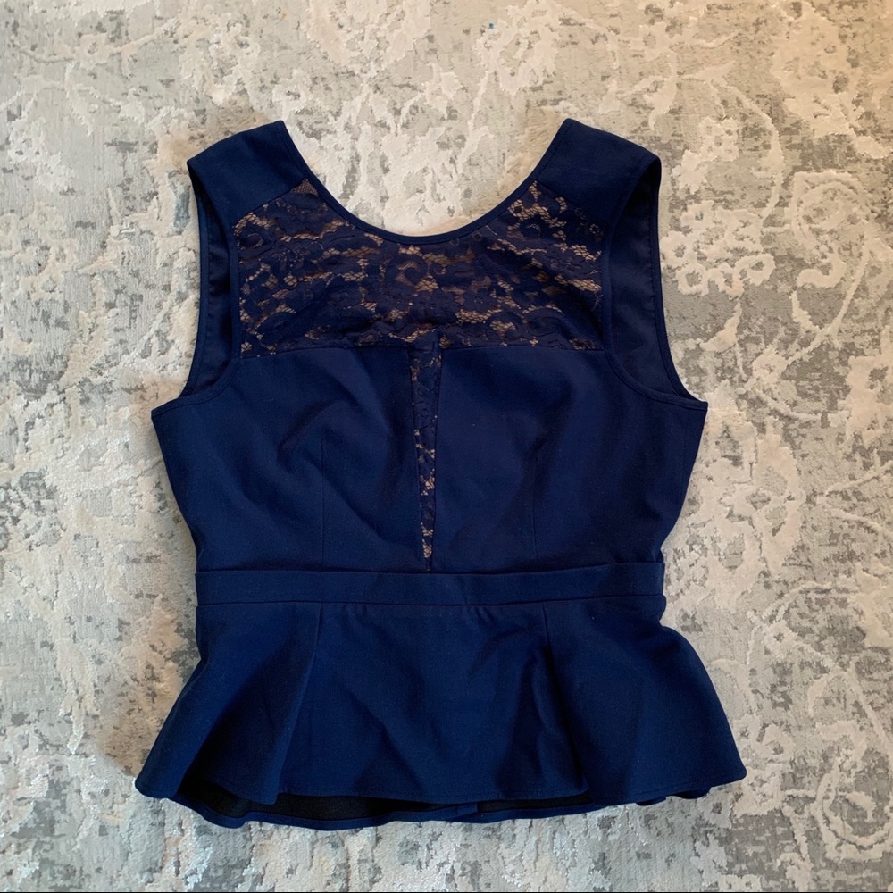Dark blue peplum top